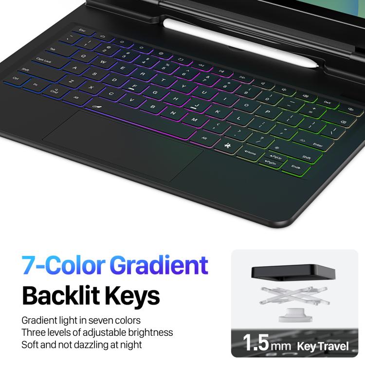 For Samsung Galaxy Tab S10 FE+  DUX DUCIS MK Series Floating Magnetic Keyboard Tablet Leather Case - Black