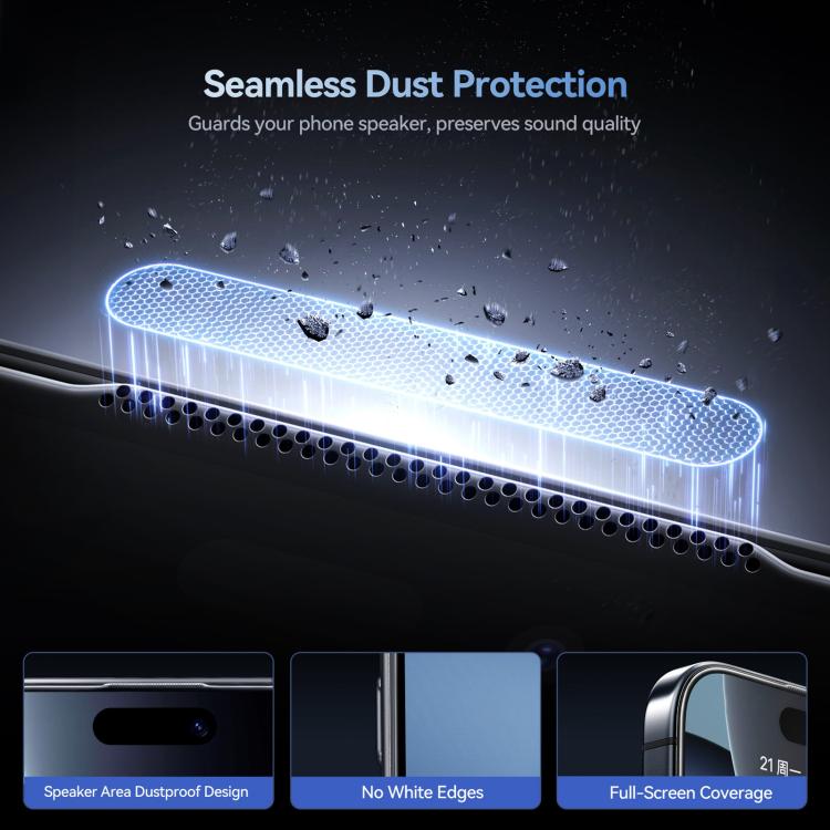 For iPhone 16 Pro Max JOYROOM Knight Series 2.5D Full Screen HD Hard Anti-Scratch Tempered Glass Film