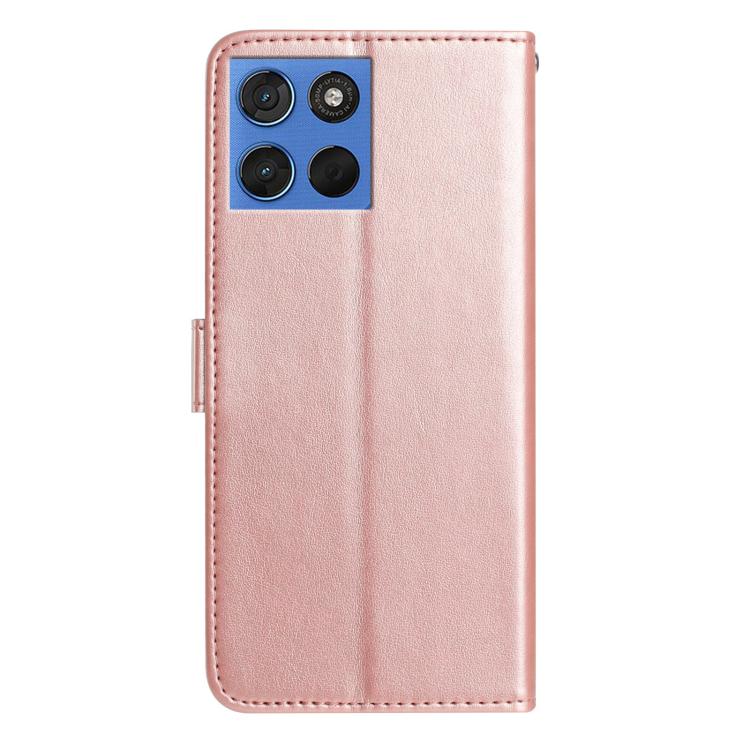 For Motorola Moto G57 5G Rose Flower Embossing Pattern Leather Phone Case