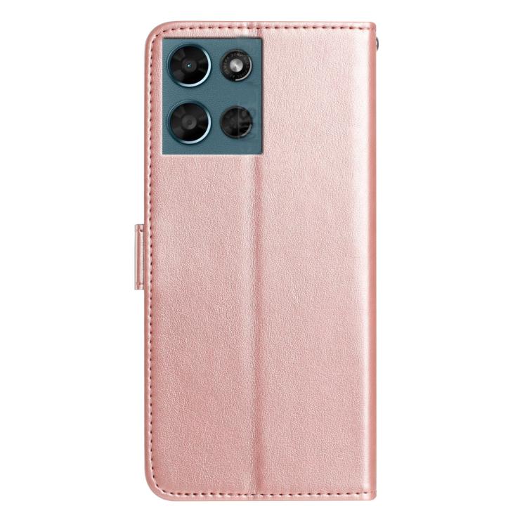 For Motorola Moto G Play 2025 Rose Flower Embossing Pattern Leather Phone Case