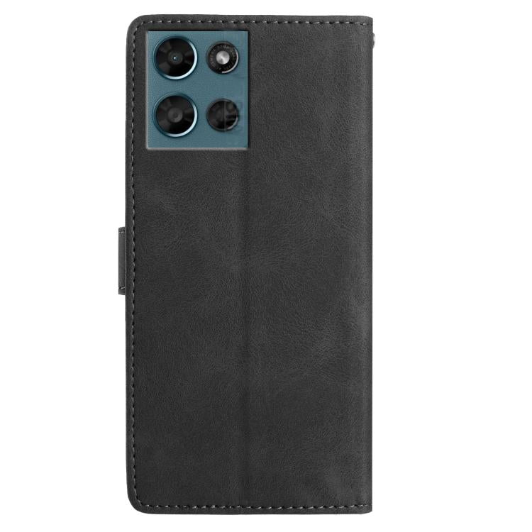 For Motorola Moto G Play 2025 Rose Flower Embossing Pattern Leather Phone Case
