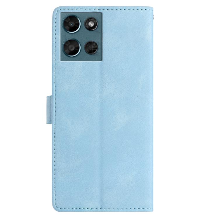 For Motorola Moto G Play 2025 Rose Flower Embossing Pattern Leather Phone Case
