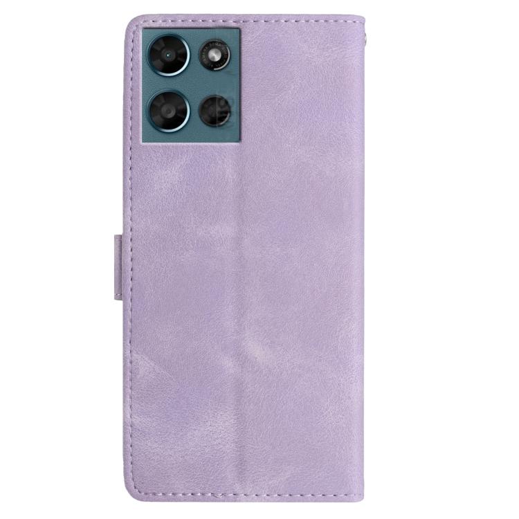 For Motorola Moto G Play 2025 Rose Flower Embossing Pattern Leather Phone Case