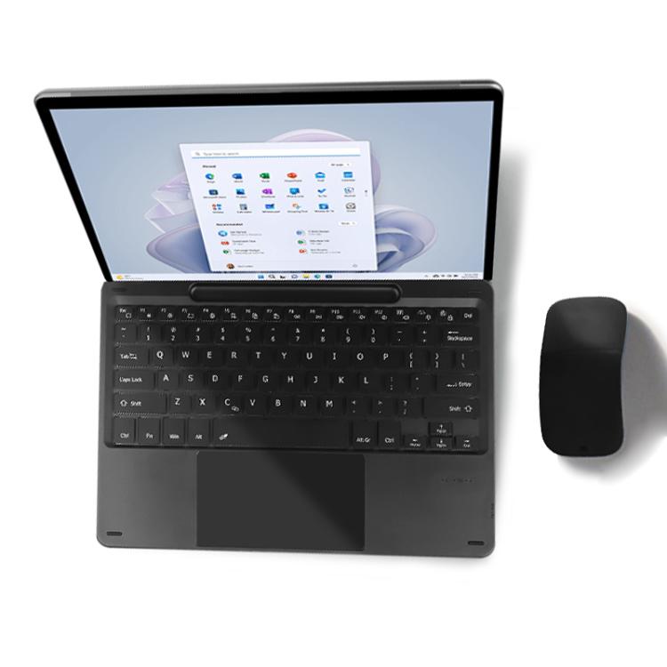 For MicroSoft Surface Pro 12 inch 2025 Portable Ultra-thin Bluetooth Keyboard with Touch Pad - Black