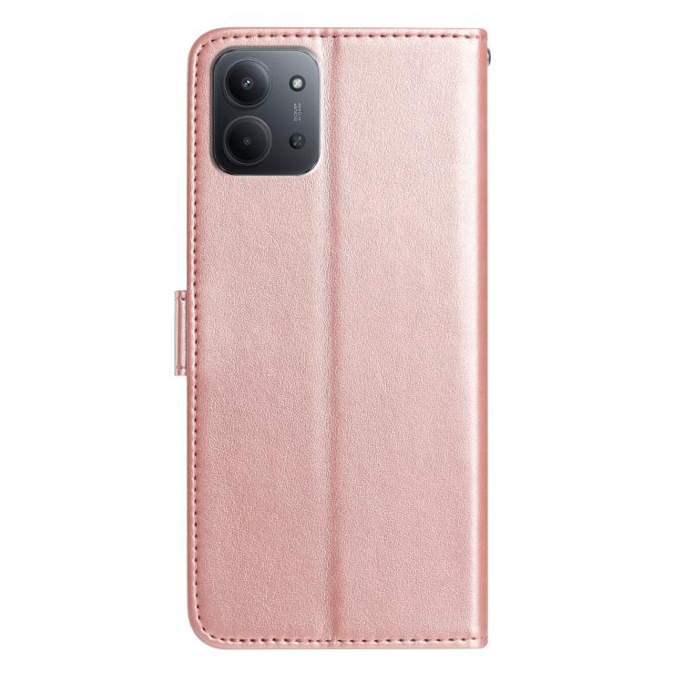 For Redmi 15C 5G/4G EU 173mm/Poco C85 5G Rose Flower Embossing Pattern Leather Phone Case