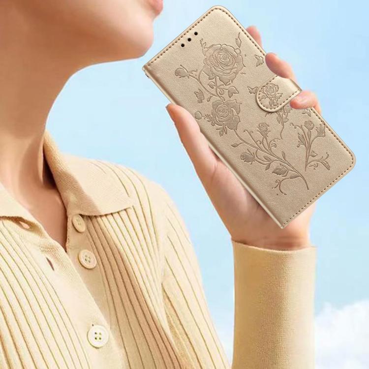 For Redmi 15T Pro 5G Rose Flower Embossing Pattern Leather Phone Case