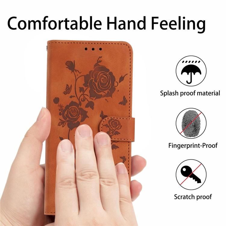 For Redmi 15T 5G Rose Flower Embossing Pattern Leather Phone Case