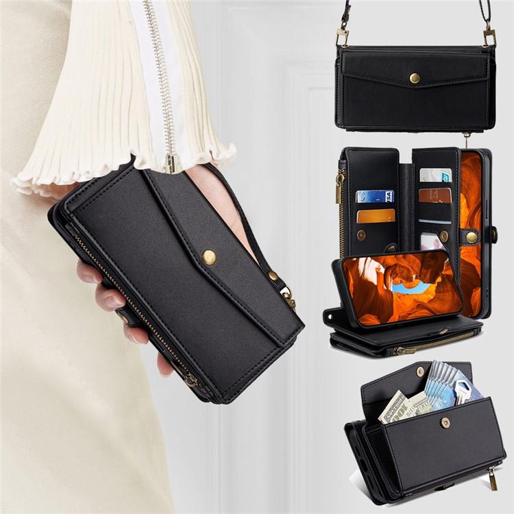 For Tecno Pova 7 Pro Zipper Wallet Side Buckle Crossbody Lanyard Leather Phone Case