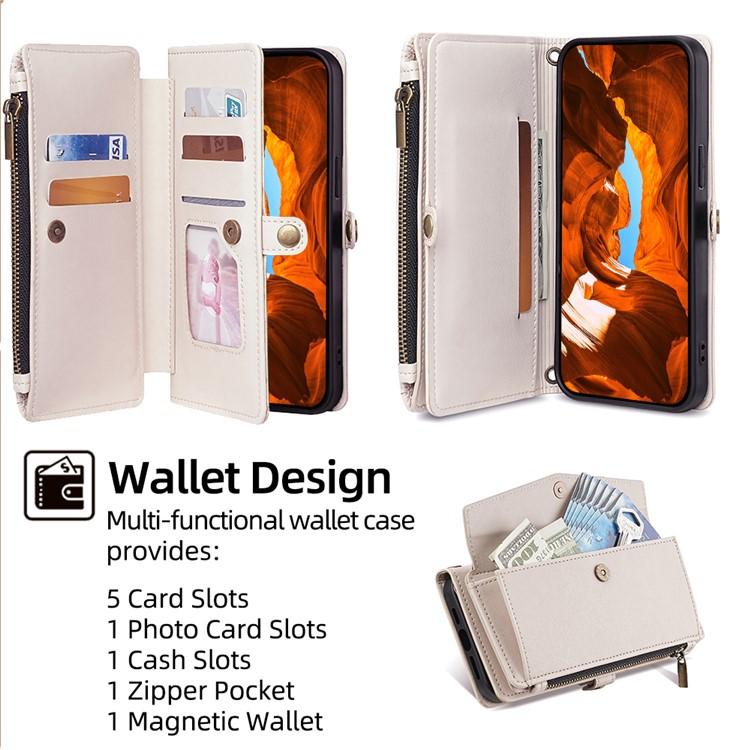 For Google Pixel 10a Zipper Wallet Side Buckle Crossbody Lanyard Leather Phone Case