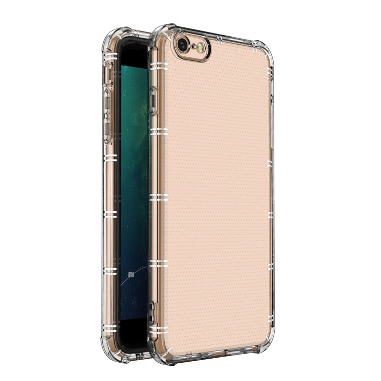 For iPhone 6 Plus / 6s Plus Straight Edge Dual Bone-bits Shockproof TPU Clear Case