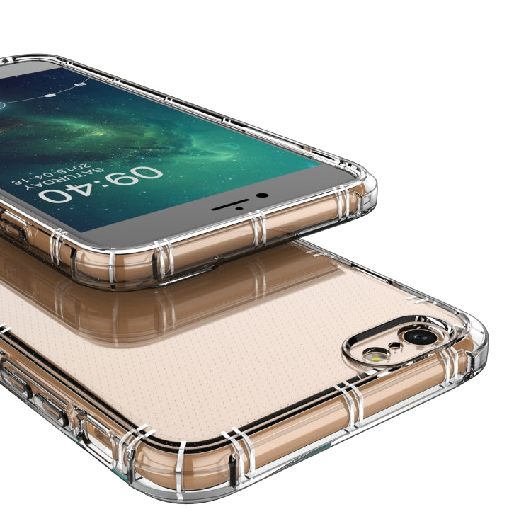 For iPhone 6 Plus / 6s Plus Straight Edge Dual Bone-bits Shockproof TPU Clear Case