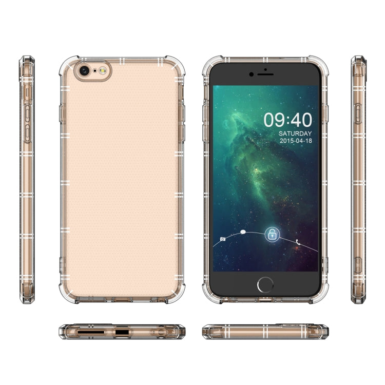 For iPhone 6 Plus / 6s Plus Straight Edge Dual Bone-bits Shockproof TPU Clear Case