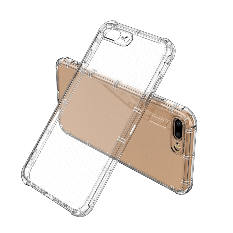 For iPhone 7 Plus / 8 Plus Straight Edge Dual Bone-bits Shockproof TPU Clear Case