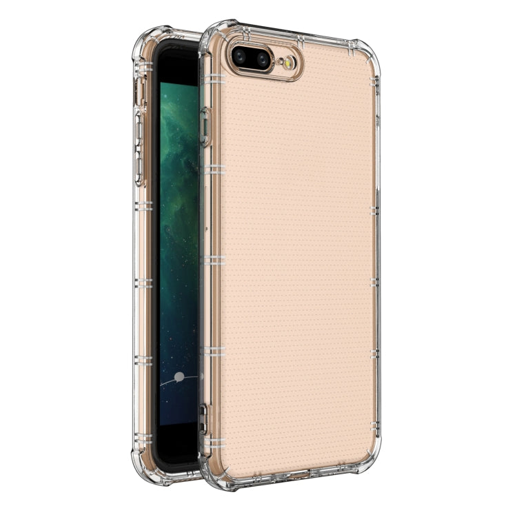 For iPhone 7 Plus / 8 Plus Straight Edge Dual Bone-bits Shockproof TPU Clear Case