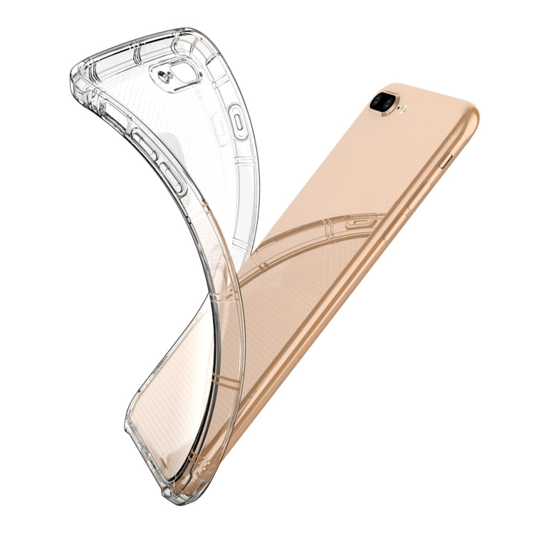 For iPhone 7 Plus / 8 Plus Straight Edge Dual Bone-bits Shockproof TPU Clear Case