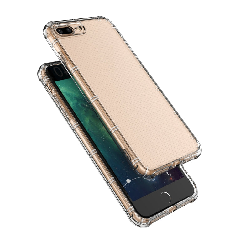 For iPhone 7 Plus / 8 Plus Straight Edge Dual Bone-bits Shockproof TPU Clear Case