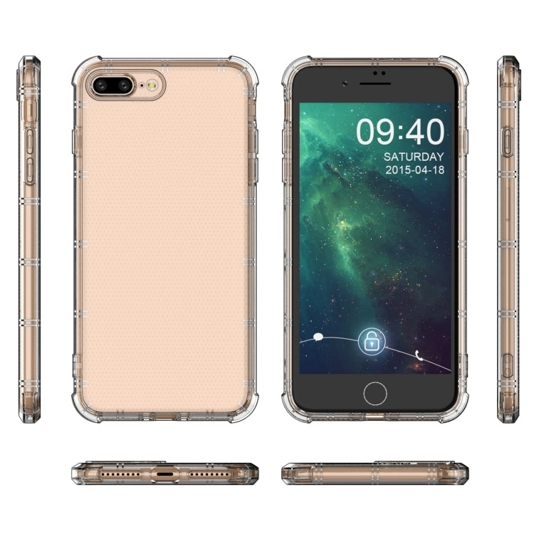 For iPhone 7 Plus / 8 Plus Straight Edge Dual Bone-bits Shockproof TPU Clear Case