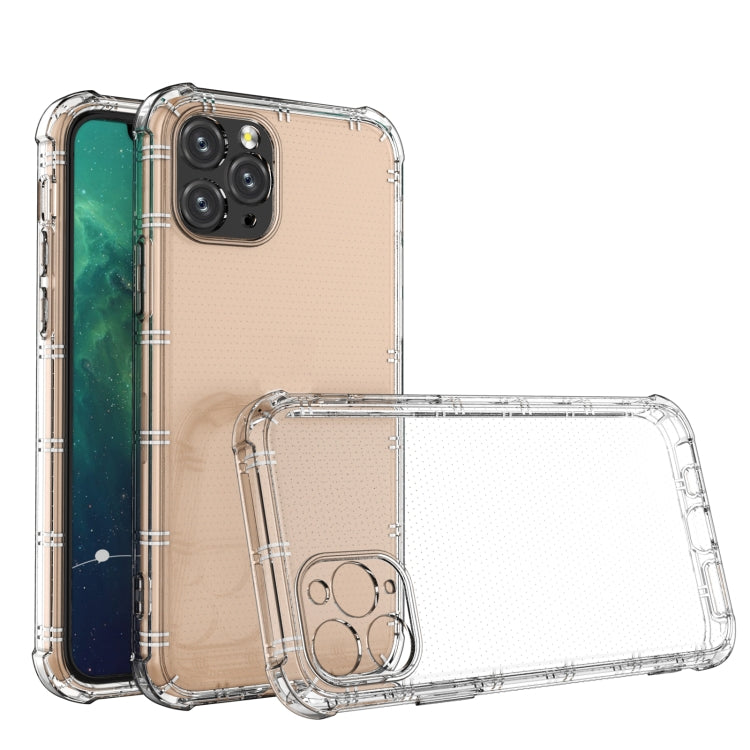 For iPhone 11 Pro Straight Edge Dual Bone-bits Shockproof TPU Clear Case