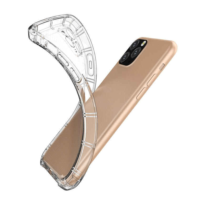 For iPhone 11 Pro Straight Edge Dual Bone-bits Shockproof TPU Clear Case