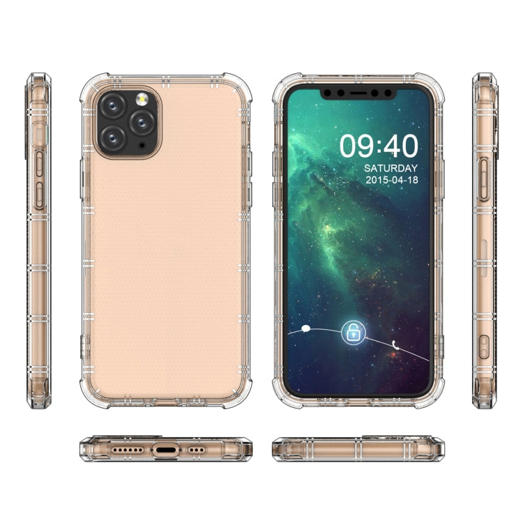 For iPhone 11 Pro Straight Edge Dual Bone-bits Shockproof TPU Clear Case