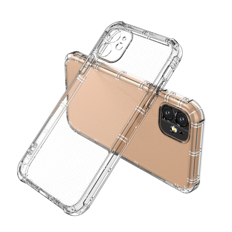 For iPhone 11 Straight Edge Dual Bone-bits Shockproof TPU Clear Case