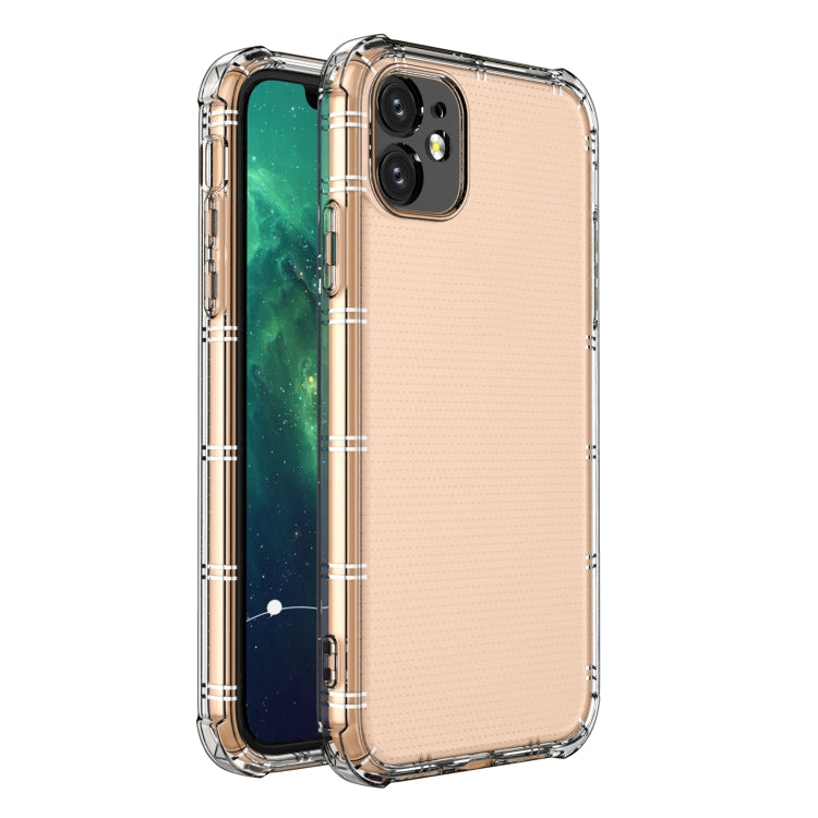 For iPhone 11 Straight Edge Dual Bone-bits Shockproof TPU Clear Case