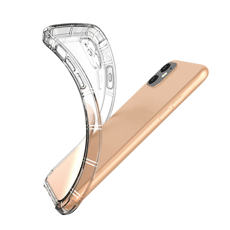 For iPhone 11 Straight Edge Dual Bone-bits Shockproof TPU Clear Case