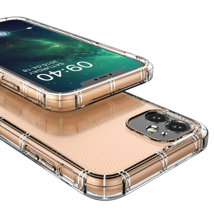 For iPhone 11 Straight Edge Dual Bone-bits Shockproof TPU Clear Case