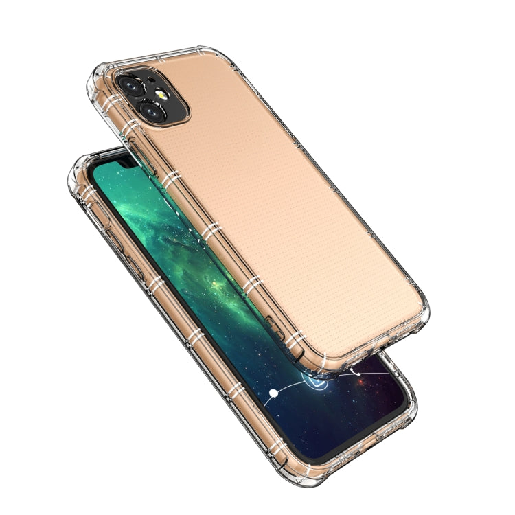 For iPhone 11 Straight Edge Dual Bone-bits Shockproof TPU Clear Case