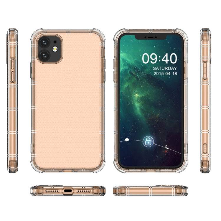 For iPhone 11 Straight Edge Dual Bone-bits Shockproof TPU Clear Case