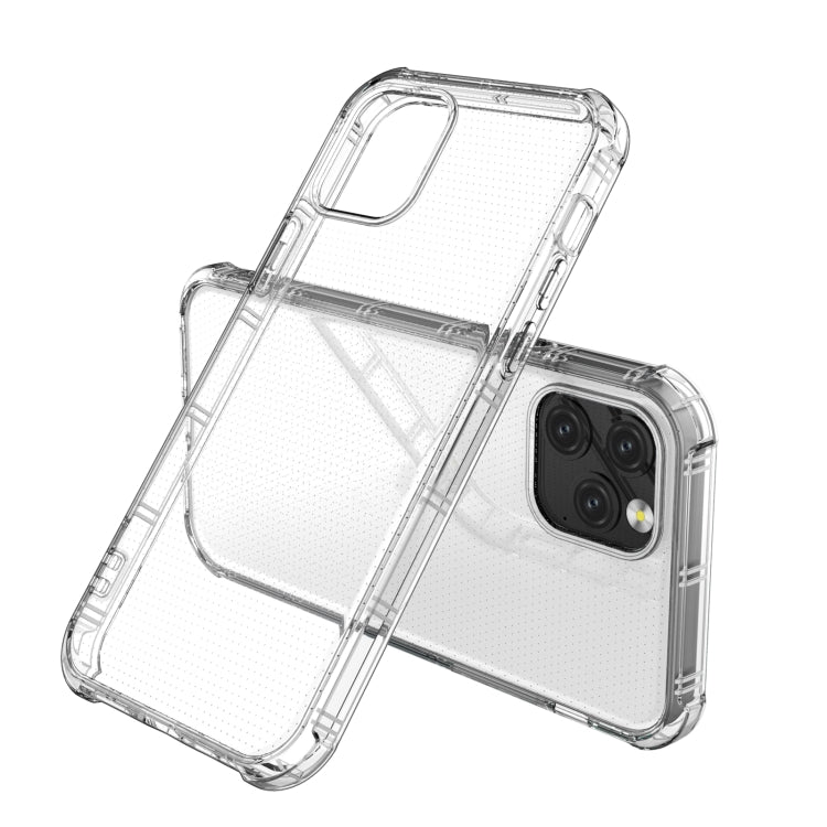 For iPhone 12 Straight Edge Dual Bone-bits Shockproof TPU Clear Case