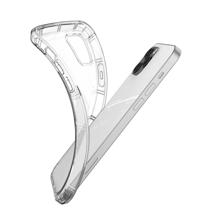 For iPhone 12 Straight Edge Dual Bone-bits Shockproof TPU Clear Case