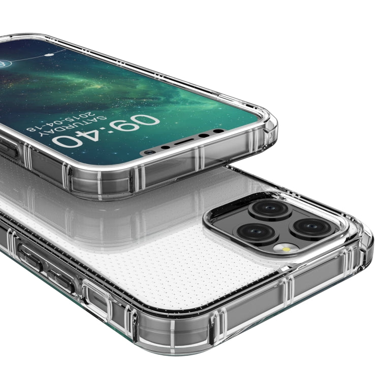 For iPhone 12 Straight Edge Dual Bone-bits Shockproof TPU Clear Case