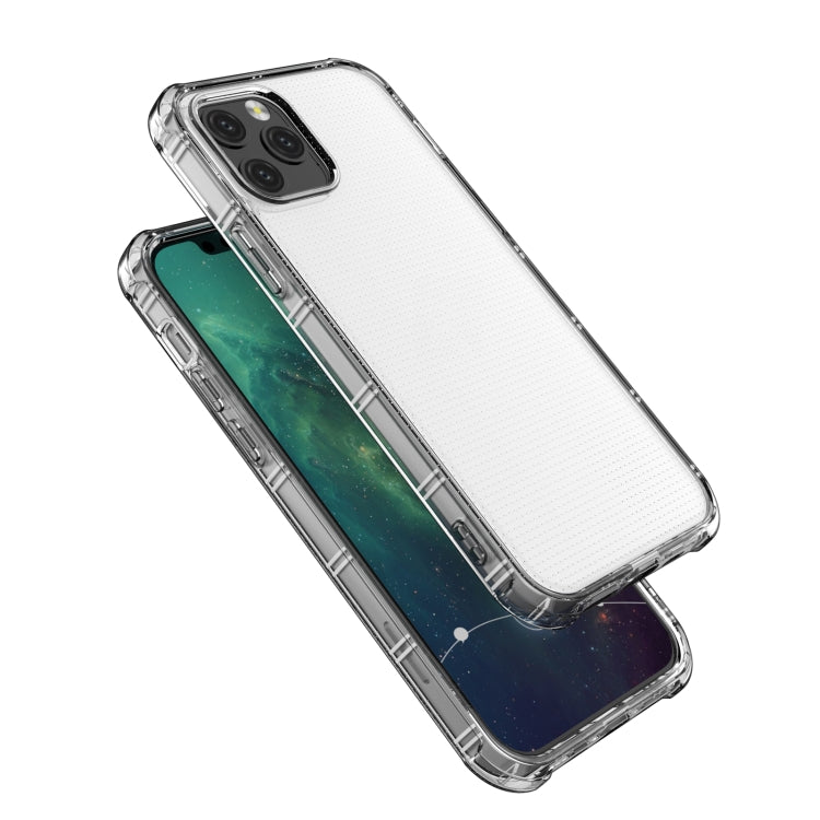 For iPhone 12 Straight Edge Dual Bone-bits Shockproof TPU Clear Case