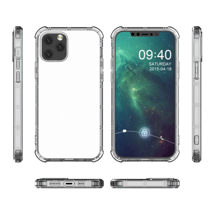 For iPhone 12 Straight Edge Dual Bone-bits Shockproof TPU Clear Case