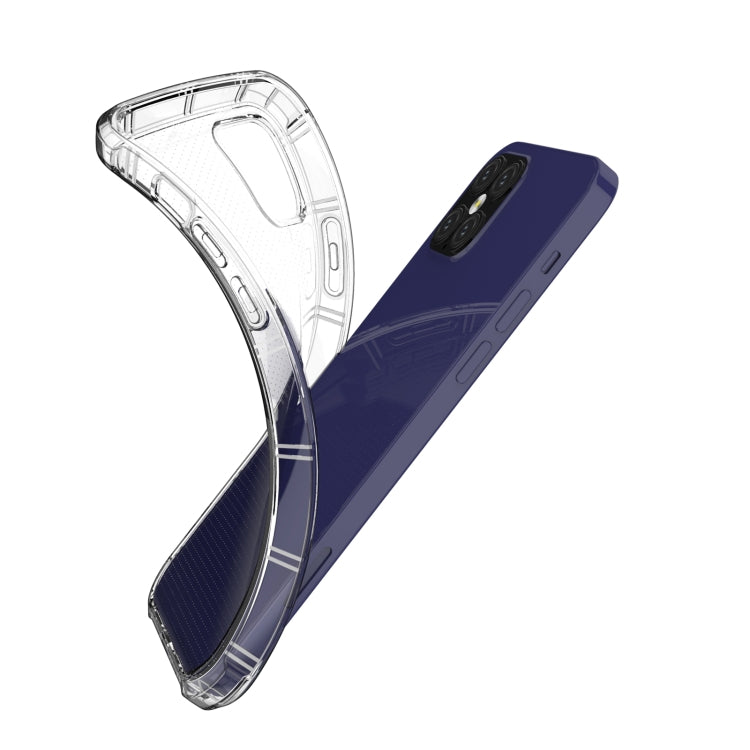 For iPhone 12 Pro Straight Edge Dual Bone-bits Shockproof TPU Clear Case