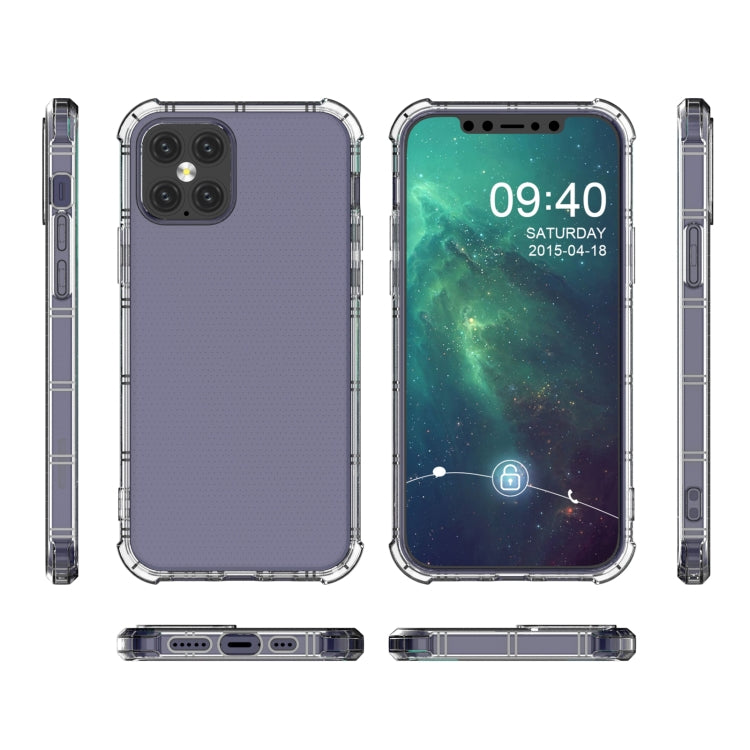 For iPhone 12 Pro Straight Edge Dual Bone-bits Shockproof TPU Clear Case