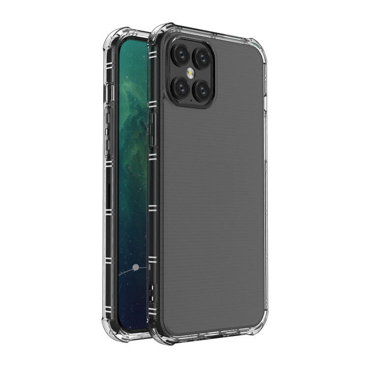 For iPhone 12 Pro Max Straight Edge Dual Bone-bits Shockproof TPU Clear Case