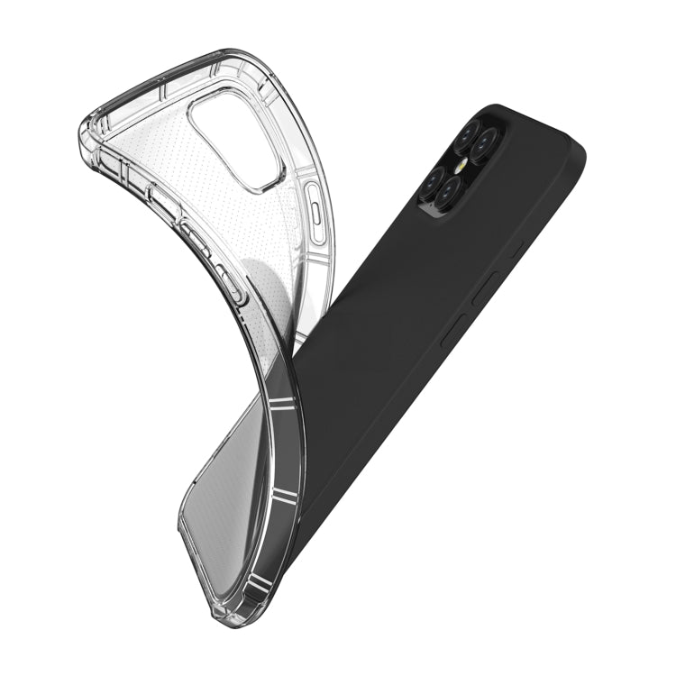For iPhone 12 Pro Max Straight Edge Dual Bone-bits Shockproof TPU Clear Case