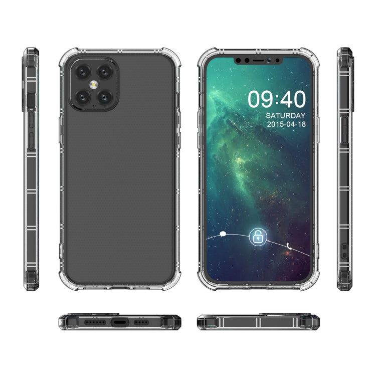 For iPhone 12 Pro Max Straight Edge Dual Bone-bits Shockproof TPU Clear Case