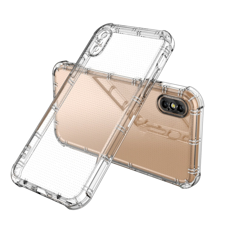 For iPhone X / XS Straight Edge Dual Bone-bits Shockproof TPU Clear Case