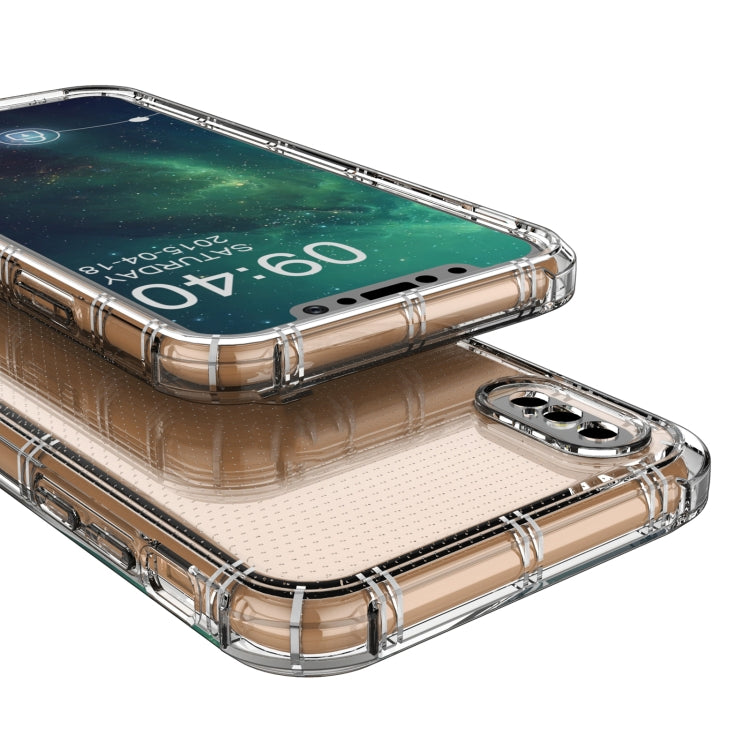 For iPhone X / XS Straight Edge Dual Bone-bits Shockproof TPU Clear Case