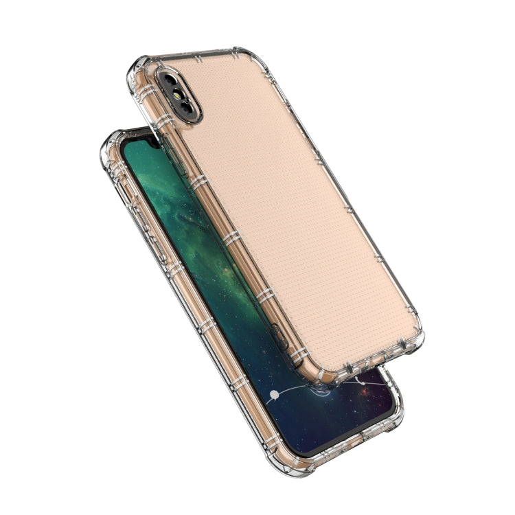 For iPhone X / XS Straight Edge Dual Bone-bits Shockproof TPU Clear Case