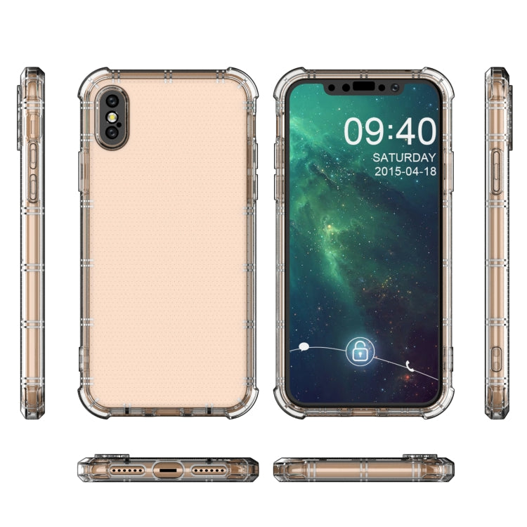 For iPhone X / XS Straight Edge Dual Bone-bits Shockproof TPU Clear Case
