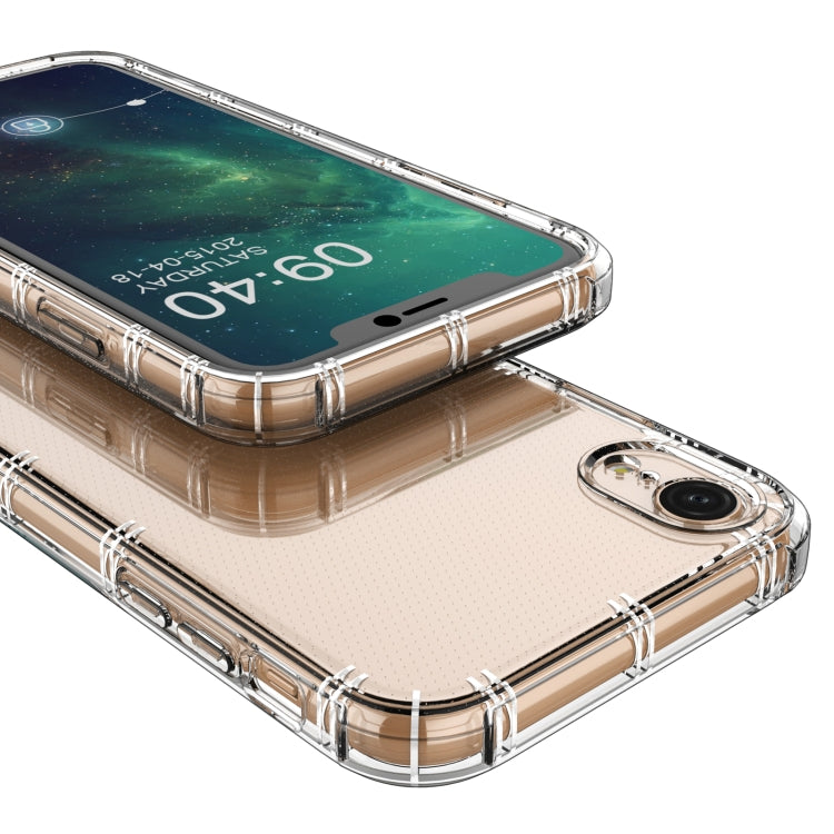 For iPhone XR Straight Edge Dual Bone-bits Shockproof TPU Clear Case