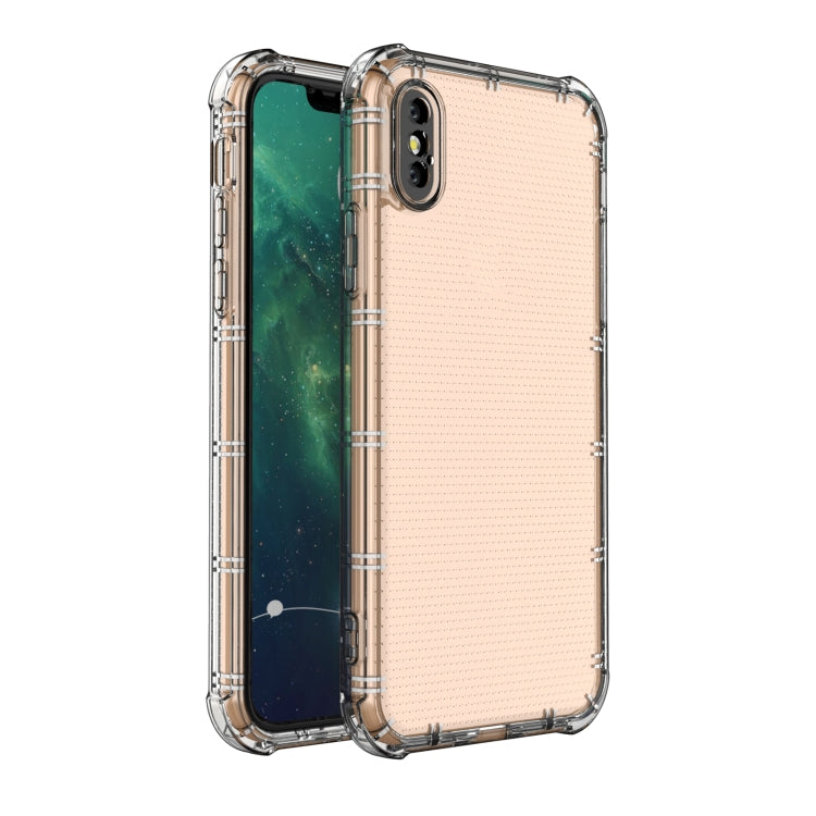 For iPhone XS Max Straight Edge Dual Bone-bits Shockproof TPU Clear Case