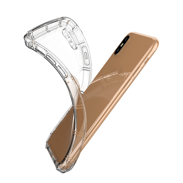 For iPhone XS Max Straight Edge Dual Bone-bits Shockproof TPU Clear Case
