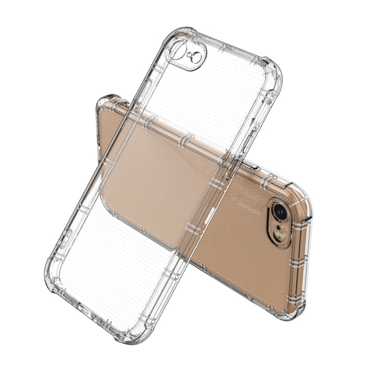 For iPhone SE 2022 / SE 2020 / 8 / 7 Straight Edge Dual Bone-bits Shockproof TPU Clear Case