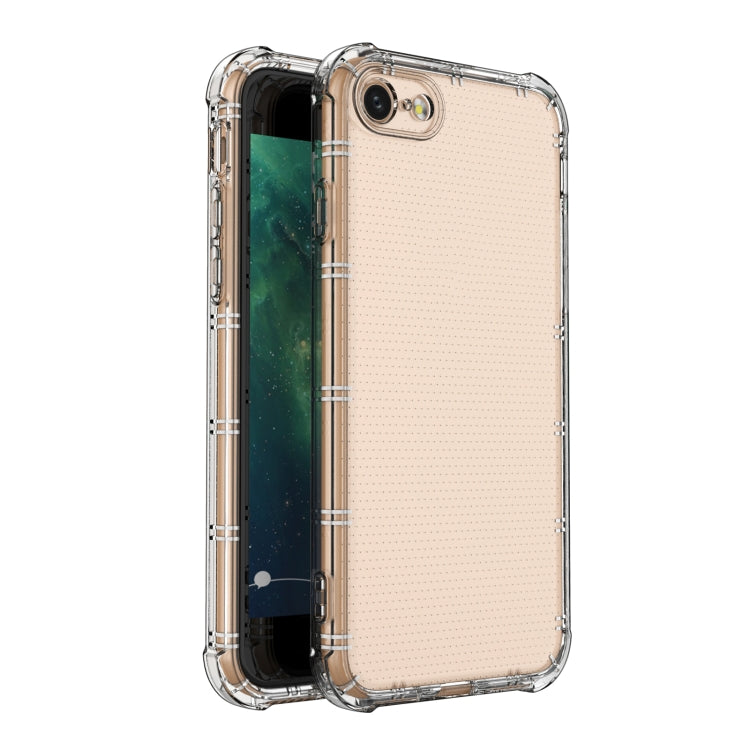 For iPhone SE 2022 / SE 2020 / 8 / 7 Straight Edge Dual Bone-bits Shockproof TPU Clear Case