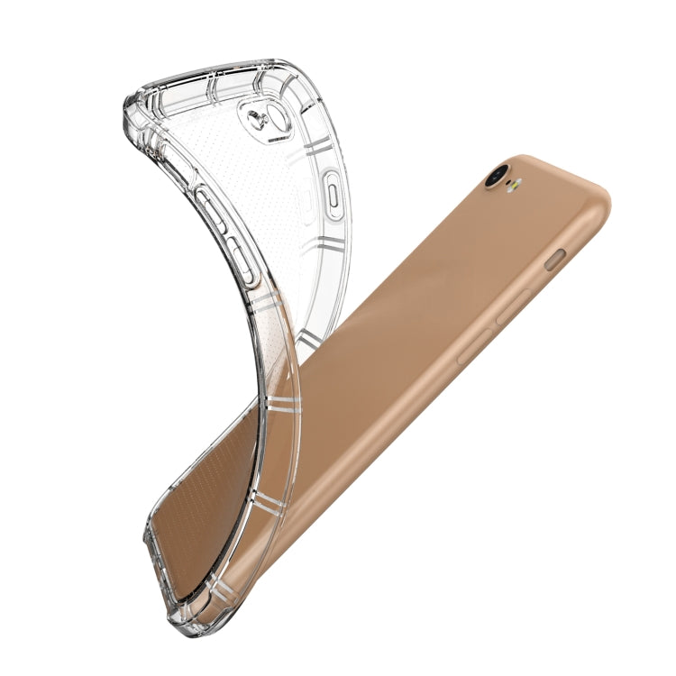 For iPhone SE 2022 / SE 2020 / 8 / 7 Straight Edge Dual Bone-bits Shockproof TPU Clear Case